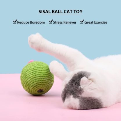 Interactive Tumbler Cactus Cat Scratcher Ball Catnip Toys Natural Sisal Scraper Tree Tower For Cat Indoor Play Hunting Exercise - Image 2