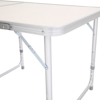 6ft Silver Outdoor Folding Table Aluminum Alloy Rectangular  50kg - Image 2