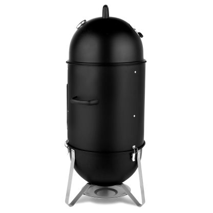 48x48x119cm Black 3-layer Oval Cylinder Smoker Iron Charcoal Grill - Image 3