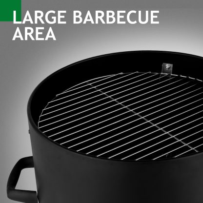 48x48x119cm Black 3-layer Oval Cylinder Smoker Iron Charcoal Grill - Image 4