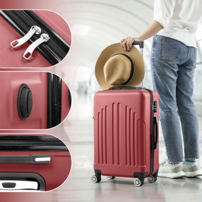Set of 4 Curved Vertical Stripe Trolley Case 16in 20in 24in 28in ABS Aluminum Alloy Tie Rod - Image 6
