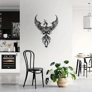 Metal Phoenix Design Hanging Wrought Iron Silhouette Wall Decorations