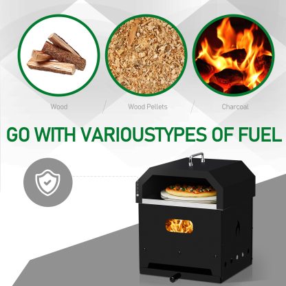 2 in 1 Charcoal Grill with Pizza making Hood pizza stone and pizza peel accessories - Image 5