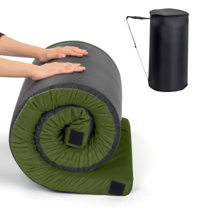 75x30x2.5in, Memory Foam, Army Green, Camping Mattress With Storage Bag