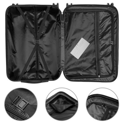 Set of 3 Spinner Wheel With Handle Trolley Case bag 20in 24in 28in ABS Aluminum Alloy Trolley Classic Color - Purple - Image 5