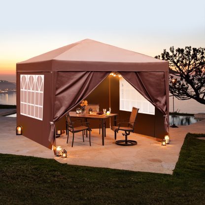 10x10ft Dark Grey 4 Sides-2 Doors, 2 Windows, Folding Shed, Oxford Cloth, Sprayed Iron Pipe, Portable - Image 2