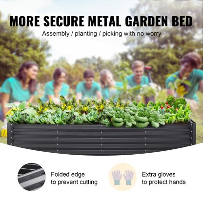 VEVOR Galvanized Raised Garden Bed Planter Box 94.5x47.2x23.6inch Flower Vegetable with free gloves, free rake, free 2 piece shovel set, free 20 piece plant labels - Image 6