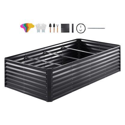 VEVOR Galvanized Raised Garden Bed Planter Box 94.5x47.2x23.6inch Flower Vegetable with free gloves, free rake, free 2 piece shovel set, free 20 piece plant labels - Image 9