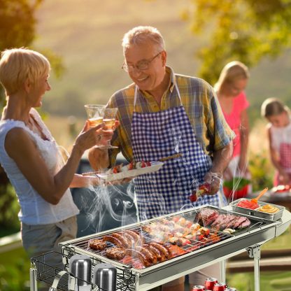 16.7x10x17.7 Inch Portable Charcoal Grill Foldable BBQ Suitcase Grill Rack For Outdoor Camping Picnic Garden BBQ - Image 6
