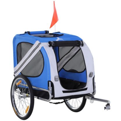 Aosom Dog Bike Trailer Pet Cart Bicycle Wagon Cargo Carrier Attachment For Travel With 3 Entrances Large Wheels For Off-Road & Mesh Screen - Image 4