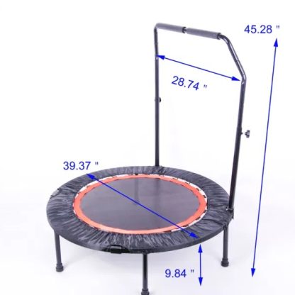 40 Inch Mini Exercise Trampoline For Adults Or Kids Indoor Fitness Rebounder Trampoline With Safety Pad Max. Load 300LBS - Image 4