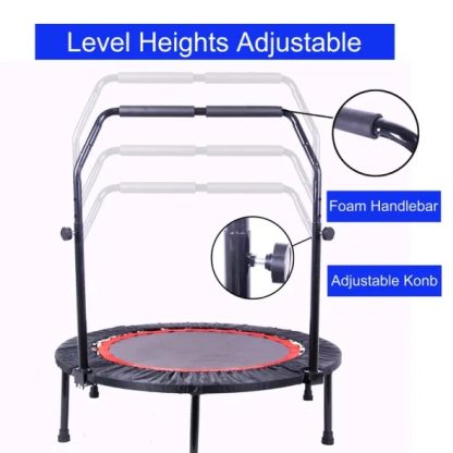 40 Inch Mini Exercise Trampoline For Adults Or Kids Indoor Fitness Rebounder Trampoline With Safety Pad Max. Load 300LBS - Image 3