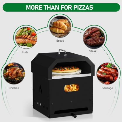 2 in 1 Charcoal Grill with Pizza making Hood pizza stone and pizza peel accessories - Image 6