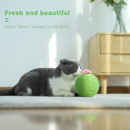 Interactive Tumbler Cactus Cat Scratcher Ball Catnip Toys Natural Sisal Scraper Tree Tower For Cat Indoor Play Hunting Exercise - Image 6