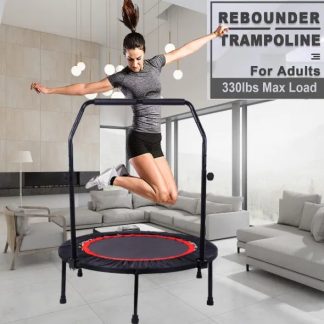 40 Inch Mini Exercise Trampoline For Adults Or Kids Indoor Fitness Rebounder Trampoline With Safety Pad Max. Load 300LBS