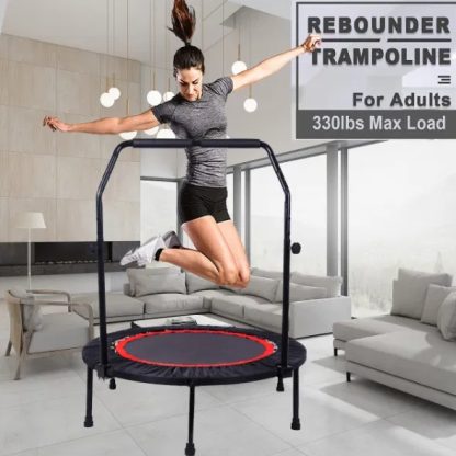 40 Inch Mini Exercise Trampoline For Adults Or Kids Indoor Fitness Rebounder Trampoline With Safety Pad Max. Load 300LBS