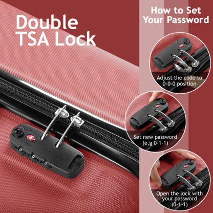 Set of 4 Curved Vertical Stripe Trolley Case 16in 20in 24in 28in ABS Aluminum Alloy Tie Rod - Image 4