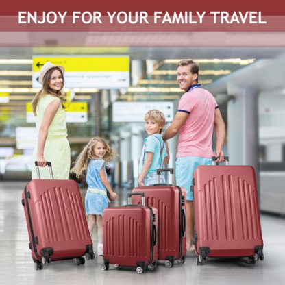 Set of 4 Curved Vertical Stripe Trolley Case 16in 20in 24in 28in ABS Aluminum Alloy Tie Rod - Image 10
