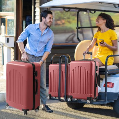 Set of 4 Curved Vertical Stripe Trolley Case 16in 20in 24in 28in ABS Aluminum Alloy Tie Rod - Image 3