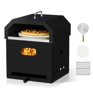2 in 1 Charcoal Grill with Pizza making Hood pizza stone and pizza peel accessories