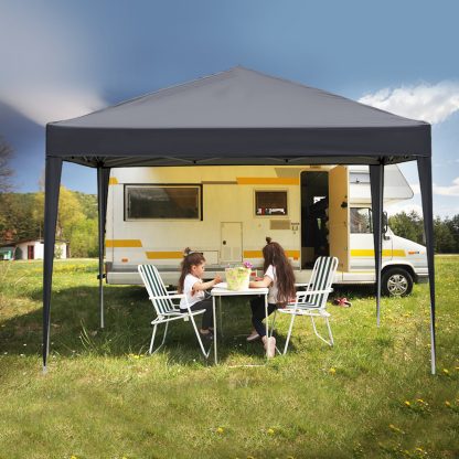 10x10ft Dark Grey 4 Sides-2 Doors, 2 Windows, Folding Shed, Oxford Cloth, Sprayed Iron Pipe, Portable - Image 3