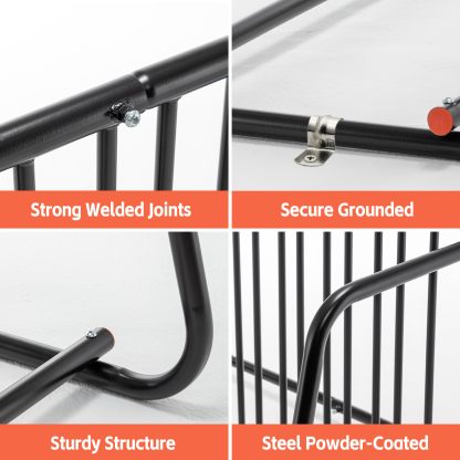 Bike Heavy-Duty Outdoor Bike Rack - Double-Sided Steel Storage Stand For Garages, Yards & Shops - Easy Assembly - Image 3