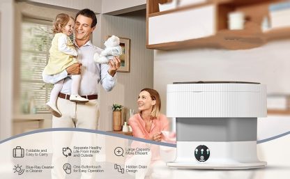 Portable Washing Machine,10L, Foldable Washer,3 Modes Deep Cleaning Of Underwear, Baby Clothes And Other Small Clothes - Image 5