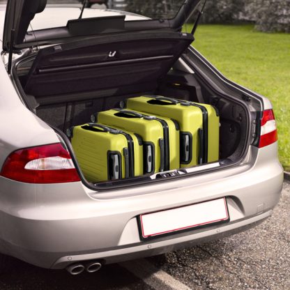 Set of 3 Trolley Case 20in 24in 28in ABS Aluminum Alloy Trolley Macaron Color - Cream Yellow - Image 2