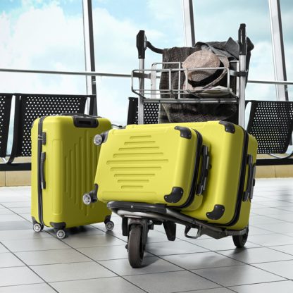 Set of 3 Trolley Case 20in 24in 28in ABS Aluminum Alloy Trolley Macaron Color - Cream Yellow - Image 10