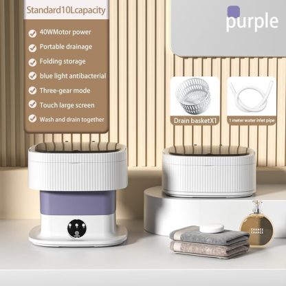 Portable Washing Machine,10L, Foldable Washer,3 Modes Deep Cleaning Of Underwear, Baby Clothes And Other Small Clothes - Image 3