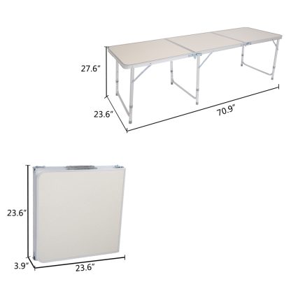 6ft Silver Outdoor Folding Table Aluminum Alloy Rectangular  50kg - Image 10