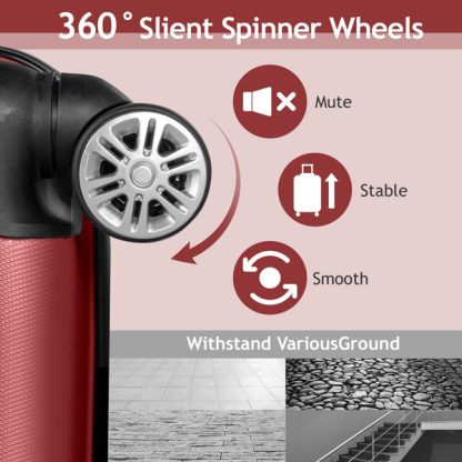 Set of 4 Curved Vertical Stripe Trolley Case 16in 20in 24in 28in ABS Aluminum Alloy Tie Rod - Image 5