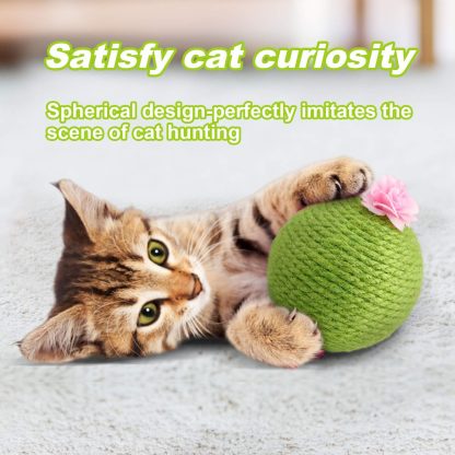 Interactive Tumbler Cactus Cat Scratcher Ball Catnip Toys Natural Sisal Scraper Tree Tower For Cat Indoor Play Hunting Exercise - Image 3