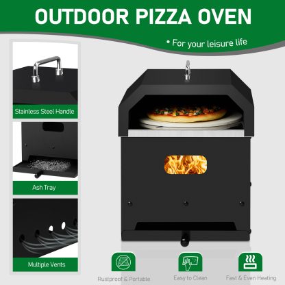 2 in 1 Charcoal Grill with Pizza making Hood pizza stone and pizza peel accessories - Image 4