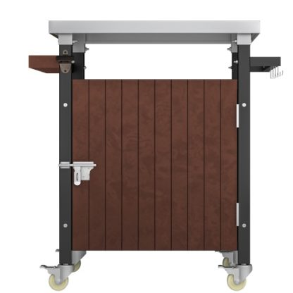 Outdoor Grill Cart With Stainless Steel Tabletop, Storage, Patio Kitchen Island With Wheels, Hooks, And Spice Rack, Waterproof Outdoor Grill Table, Movable BBQ Serving Cart Rolling Bar Cart - Image 8